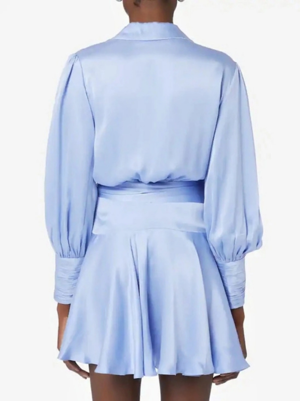 ZIMMERMANN (Size 0) Silk wrap mini dress - light blue US 4 Small - Picture 2 of 16